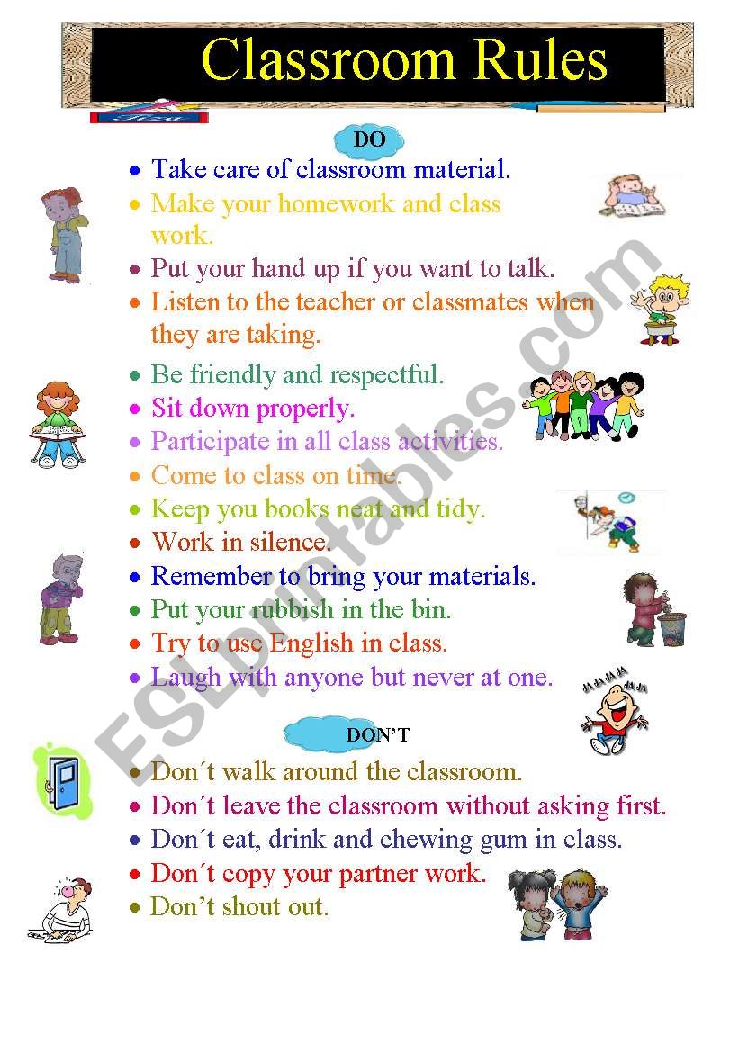 Classroom Rules worksheet