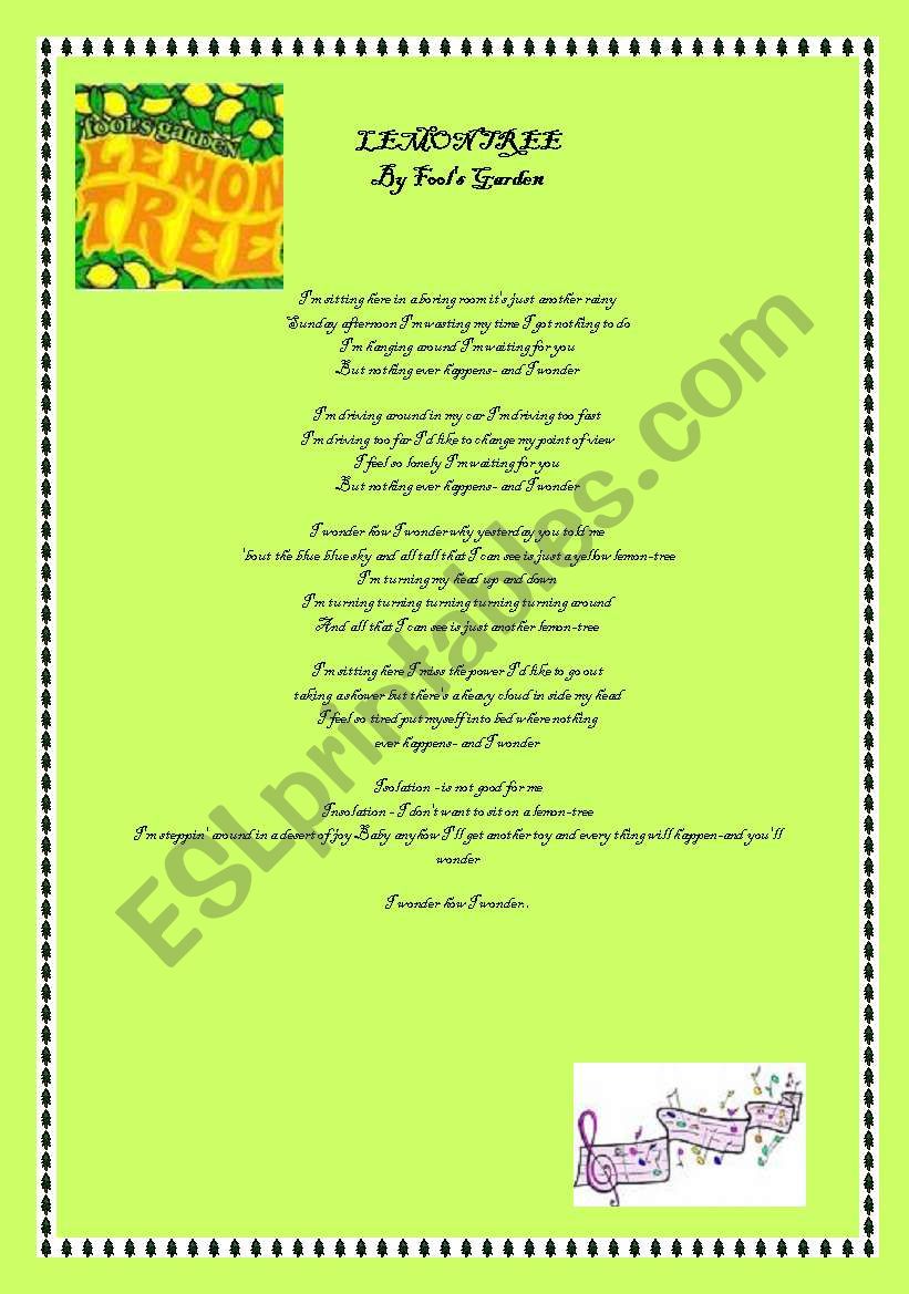 Lemon tree  worksheet