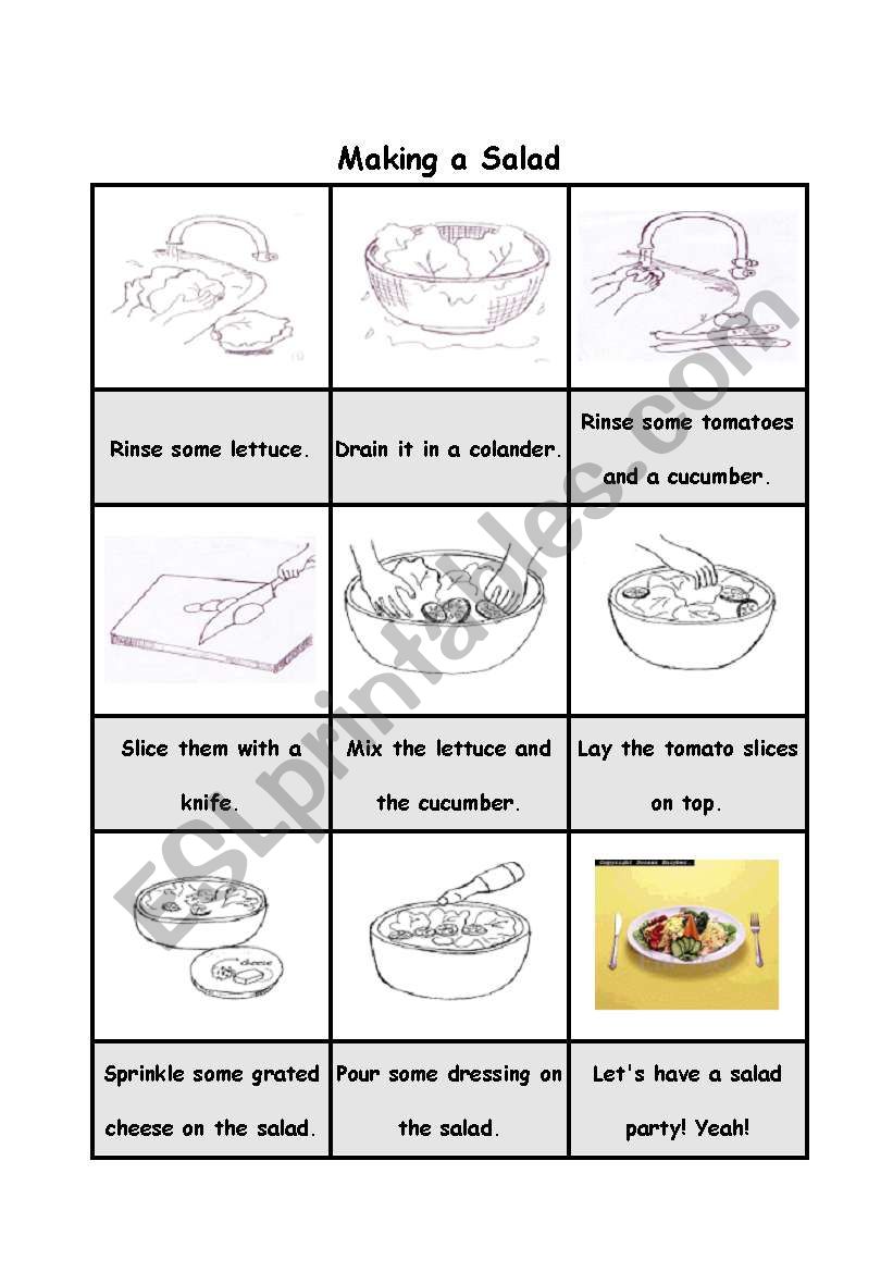 Making a Salad worksheet