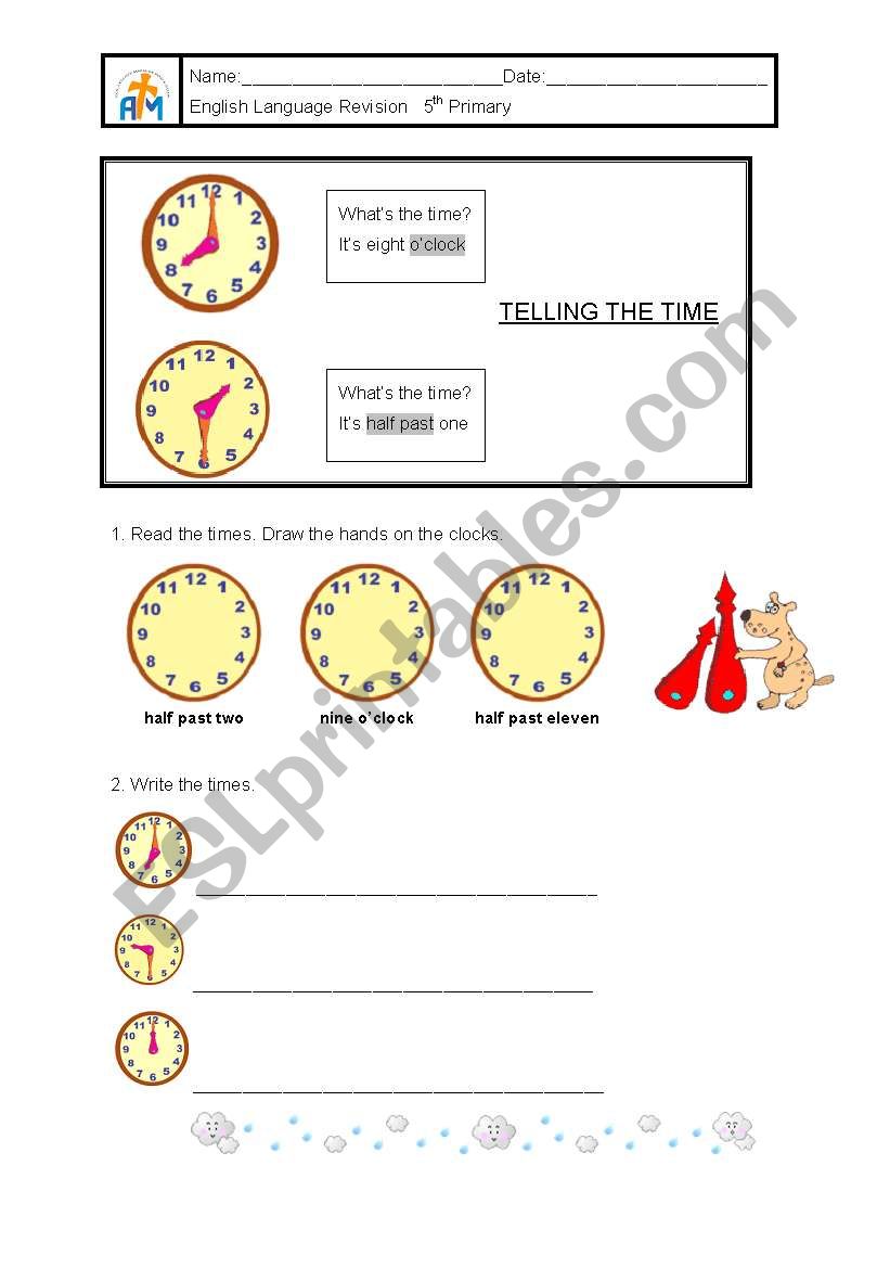 beginning of school revision worksheet