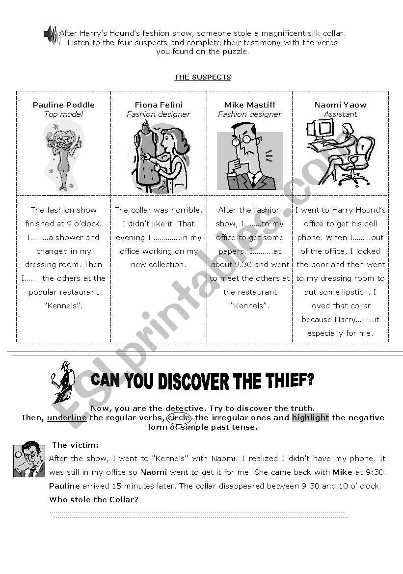 Looking for the thief! worksheet
