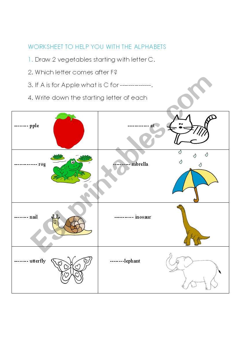 Alphabet worksheet  with answers -with phonics 