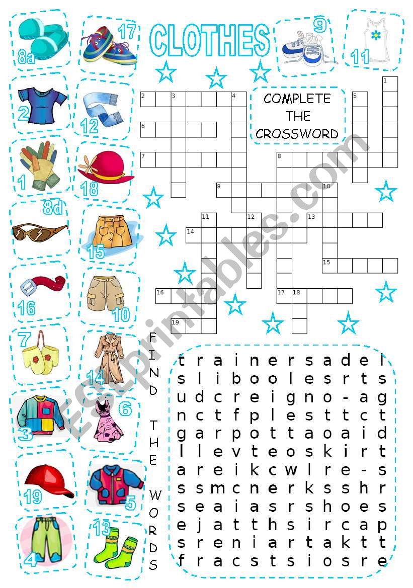 CLOTHES worksheet