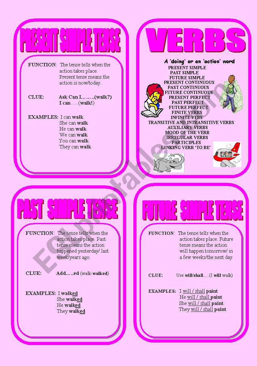 grammar-guide-no-4-verbs-about-5-pages-esl-worksheet-by-hazza