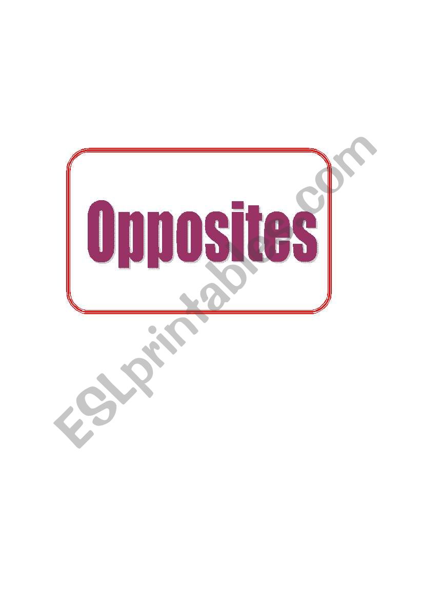 Opposites worksheet