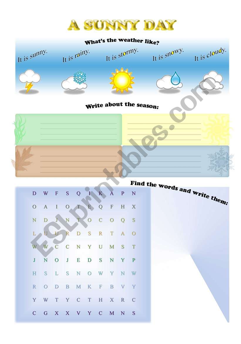 A Sunny Day worksheet