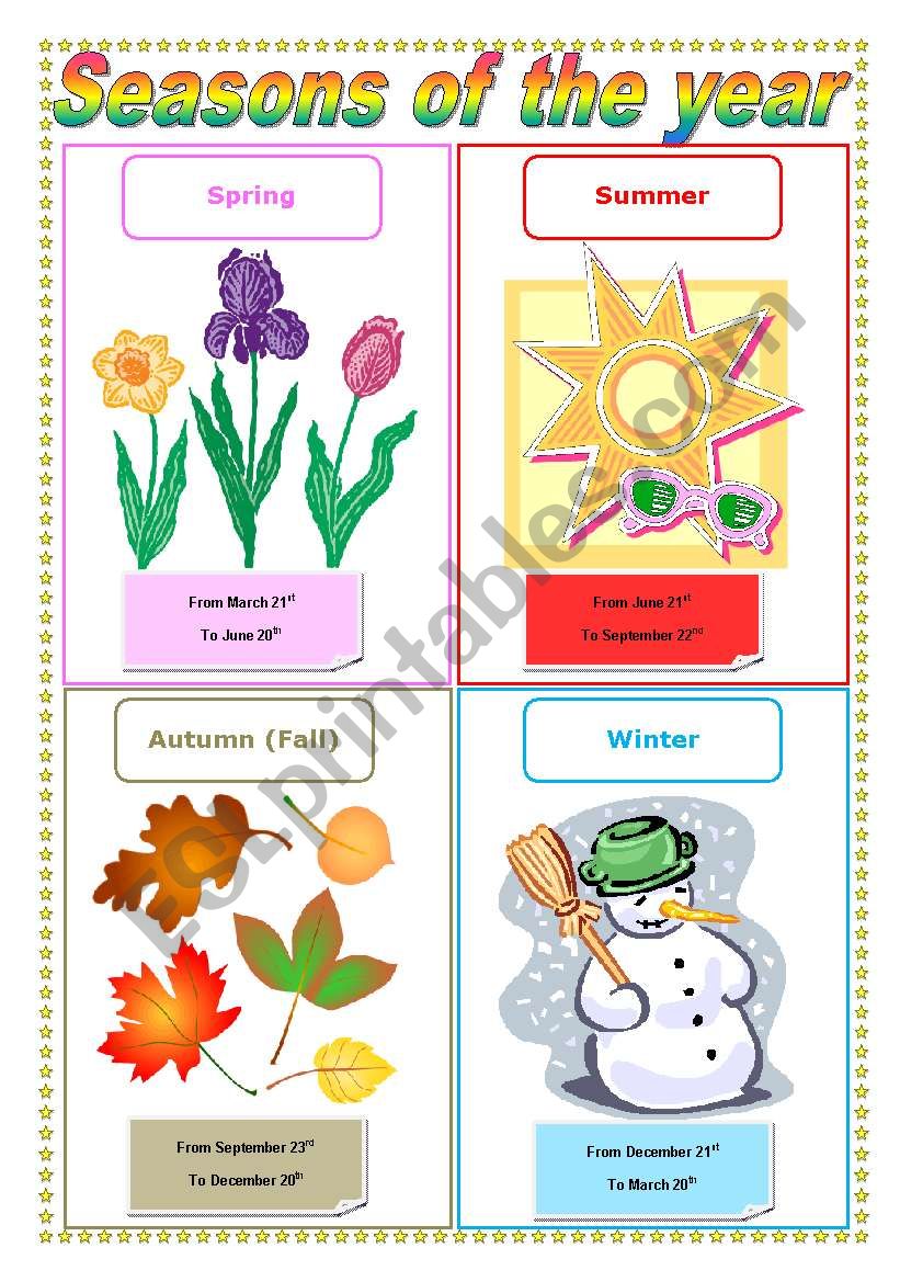 Seasons  worksheet