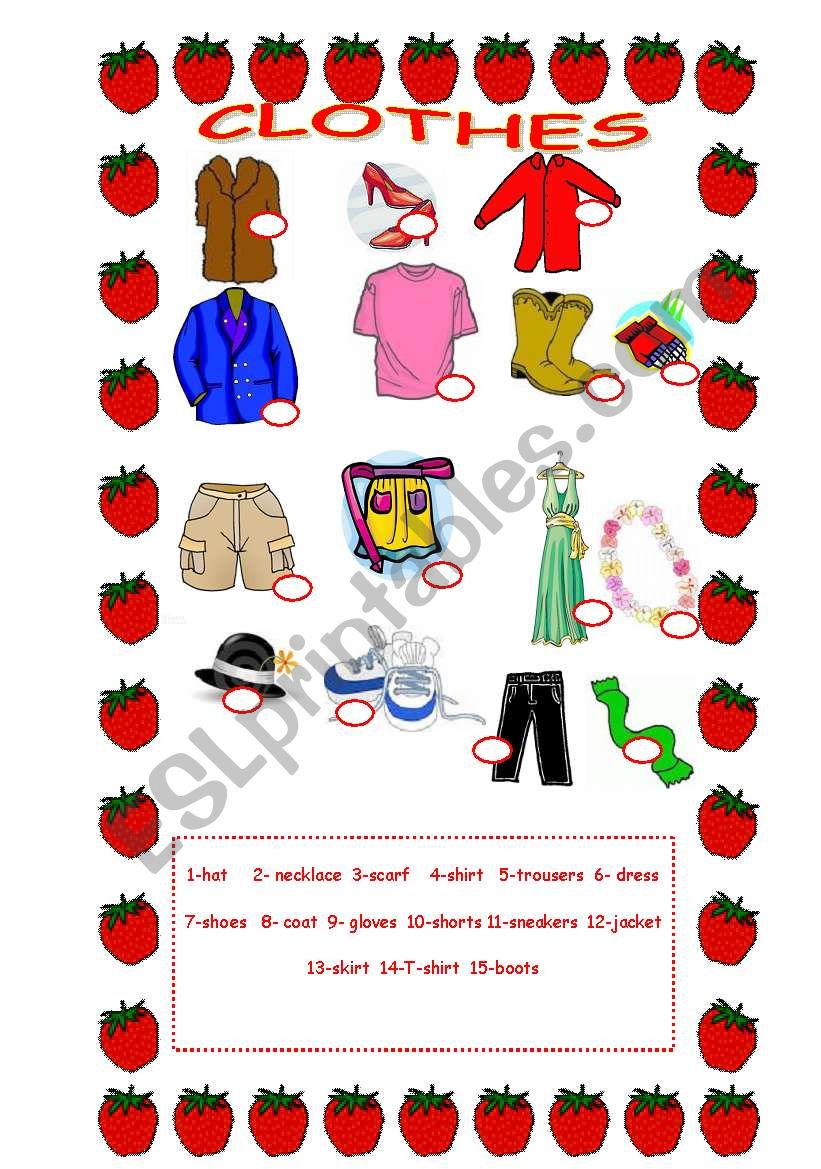 CLOTHES worksheet