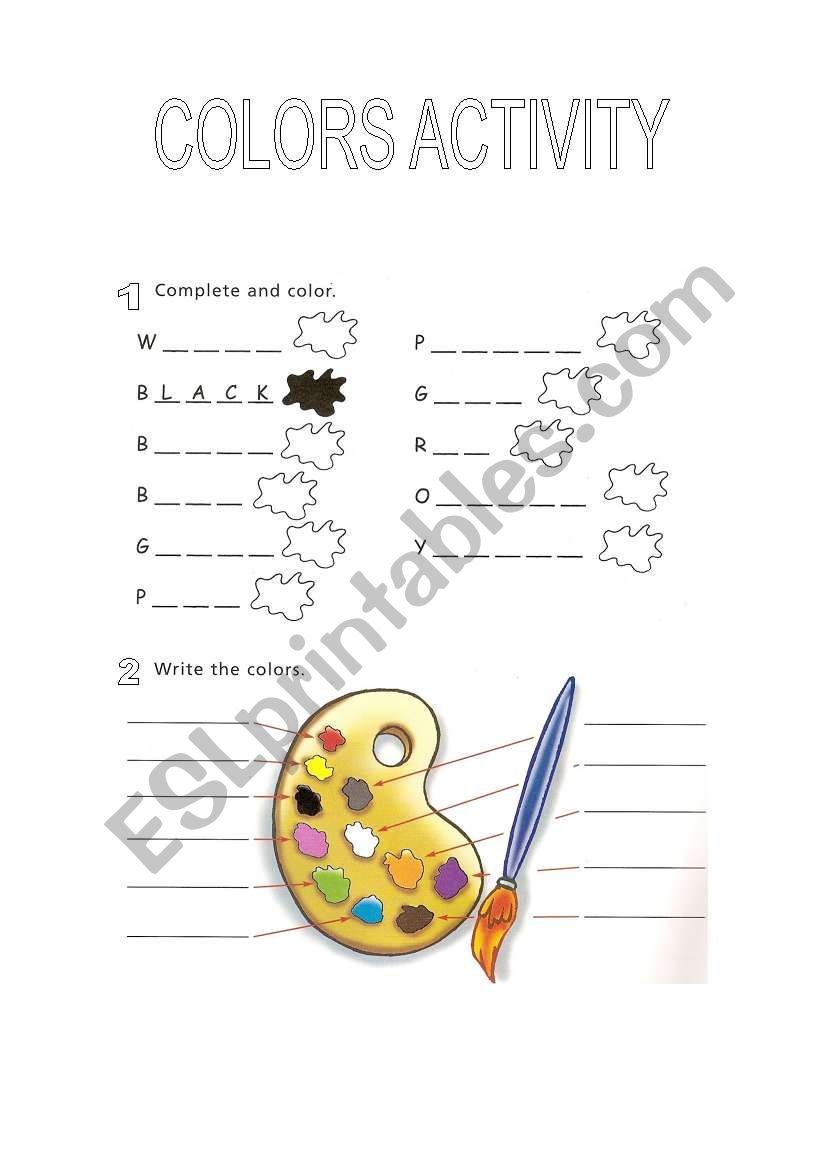 Colors Activity worksheet