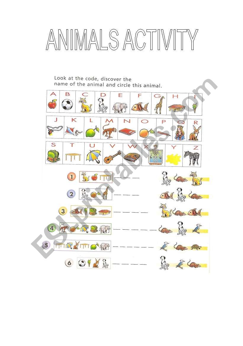 Animals Activity (2) worksheet