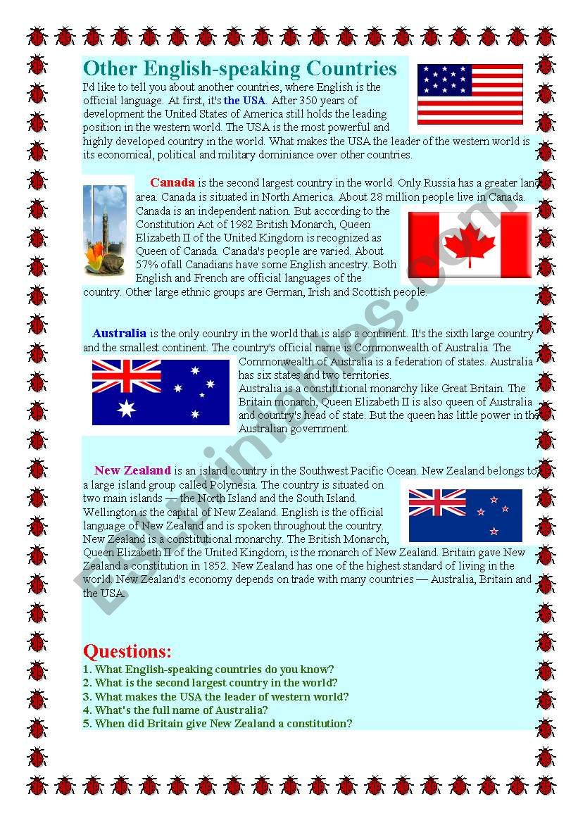 english-speaking-countries-esl-worksheet-by-kush1-nataliya