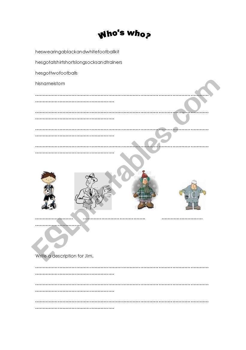 Whos Who? (clothes) worksheet