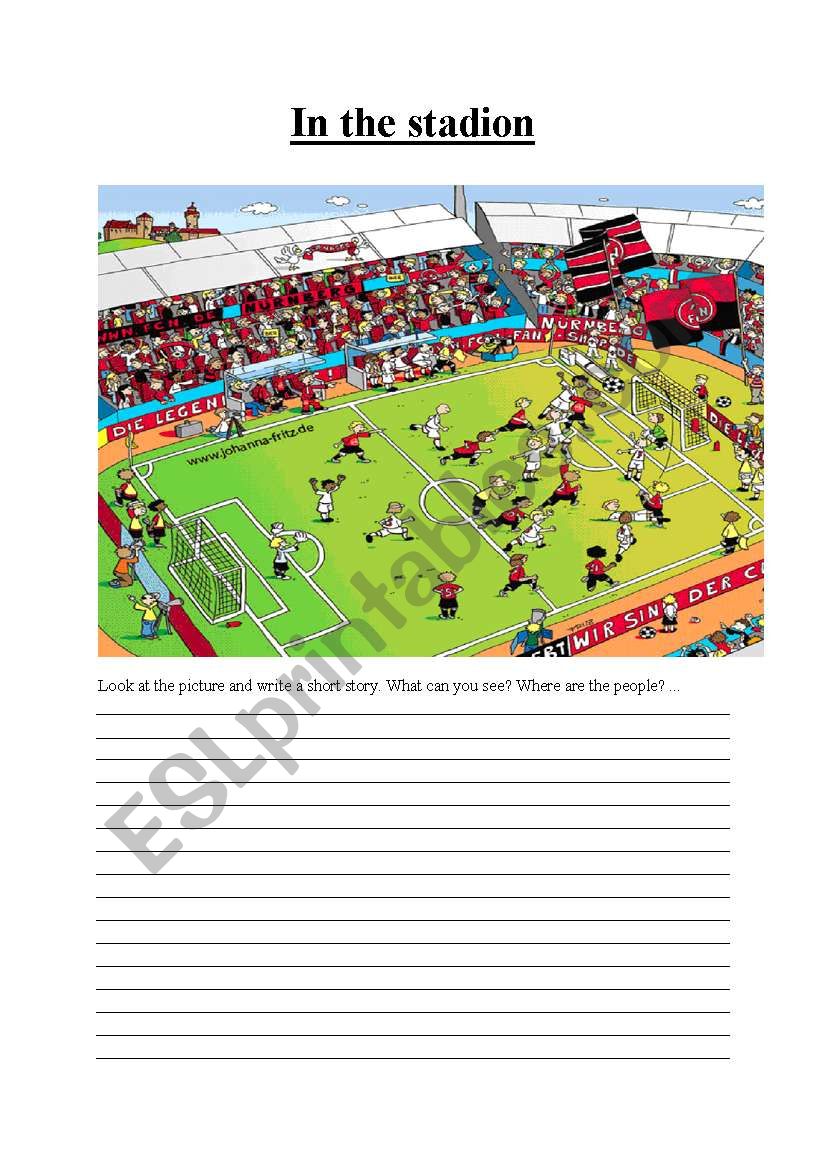 football - in the stadion  worksheet