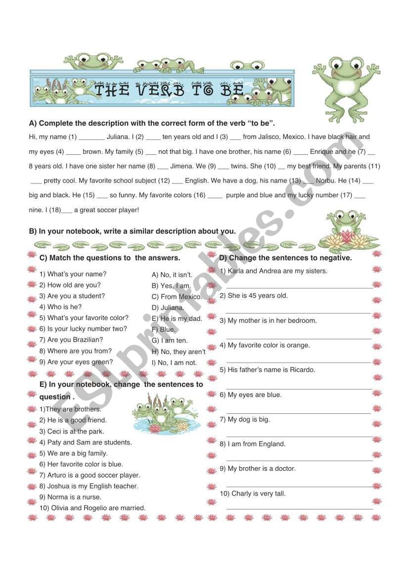 The Verb to be worksheet