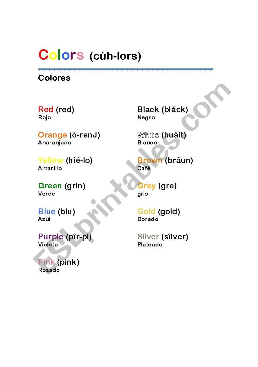 Colors + pronunciation (de yucatan, MX)