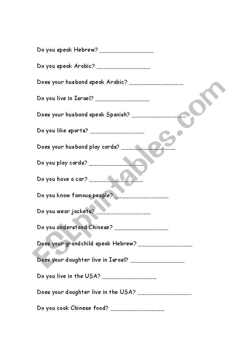 prresent simple worksheet