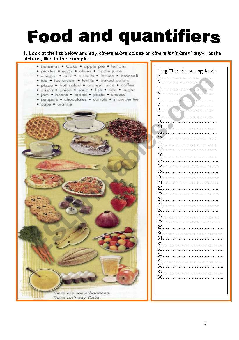 I part - Food and quantifiers 