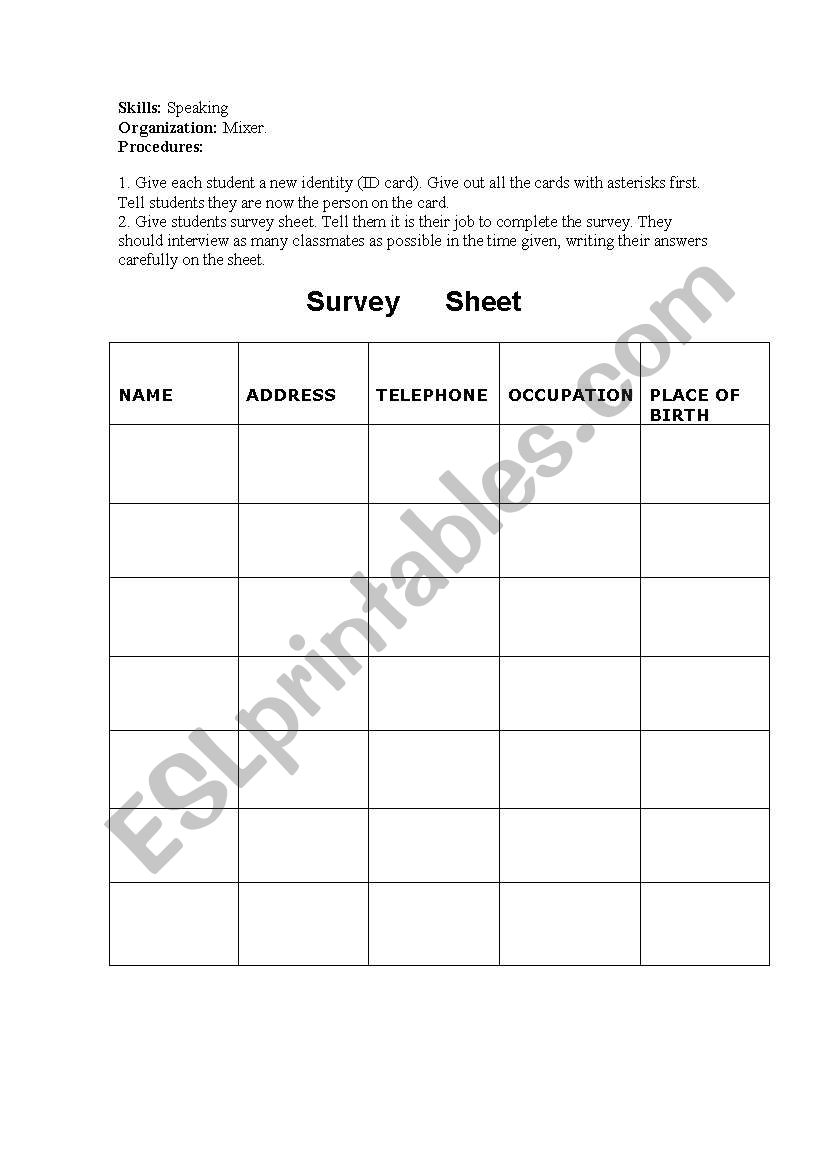 communicative skills worksheet