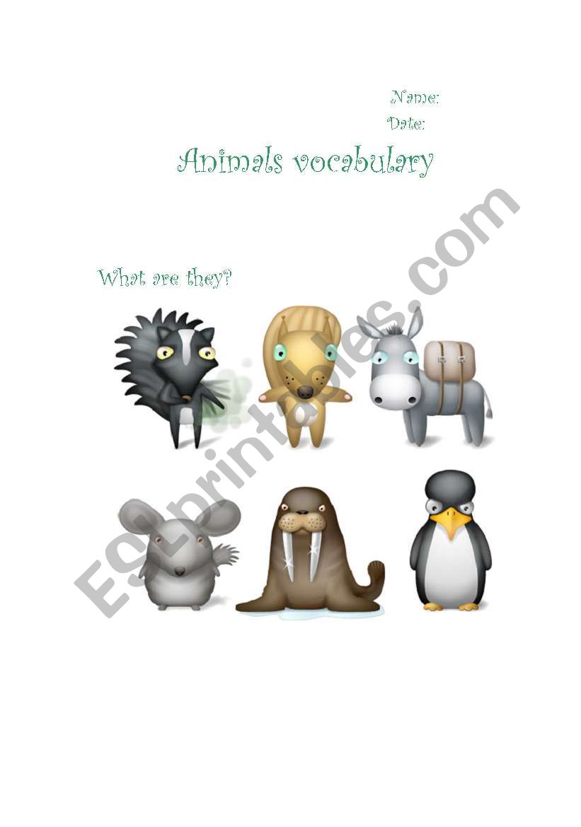 animals worksheet