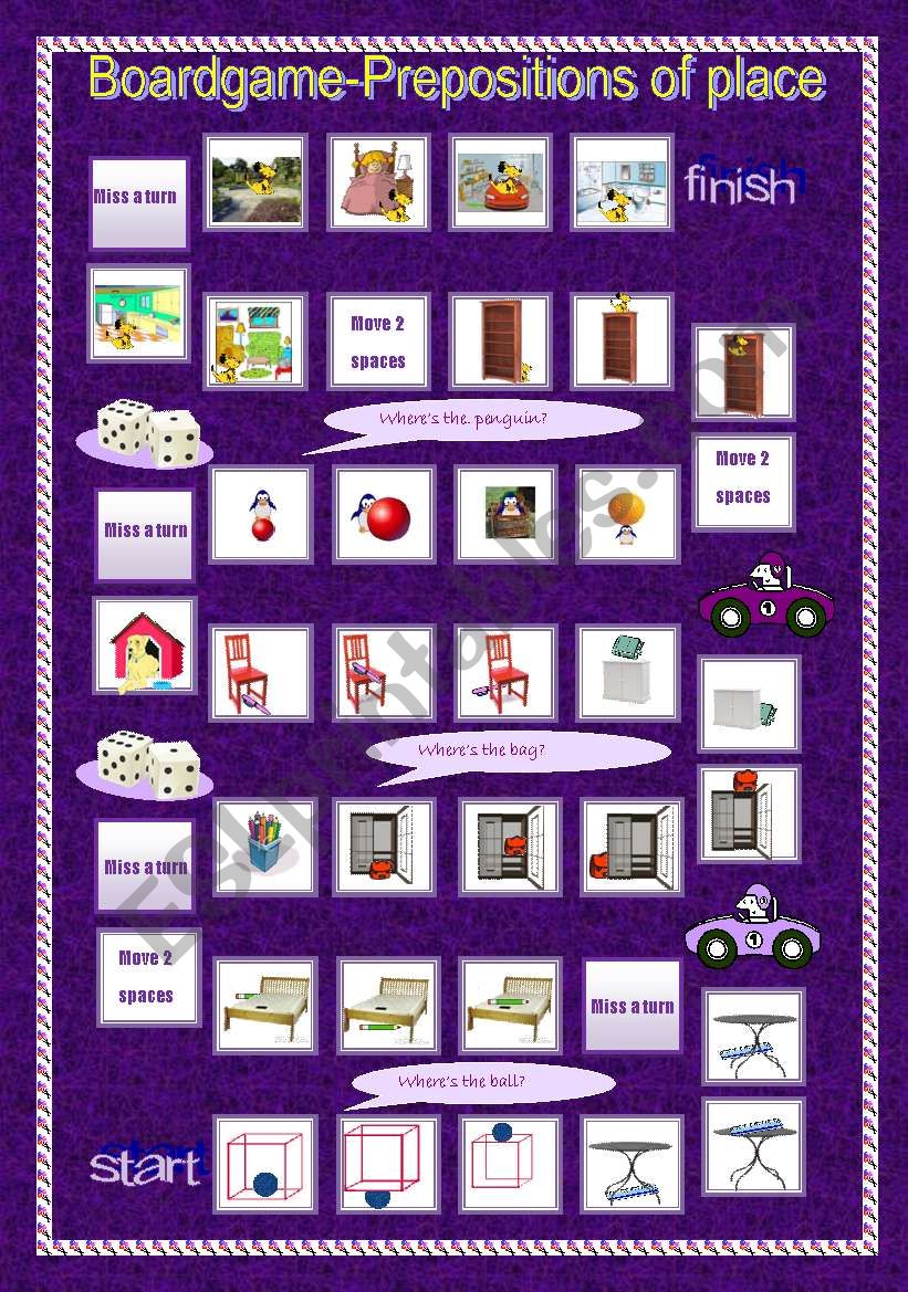 Boardgame-prepositions of place