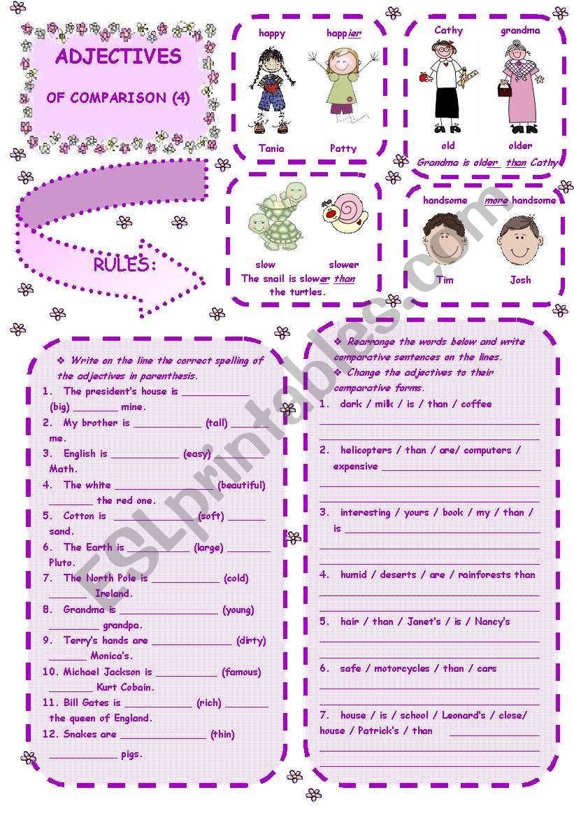 ADJECTIVES OF COMPARISON  -  4th ws