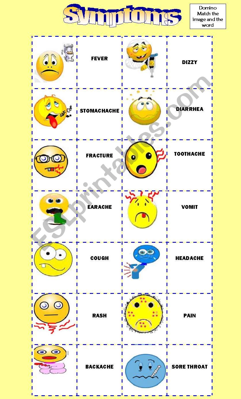 Symptoms Domino worksheet