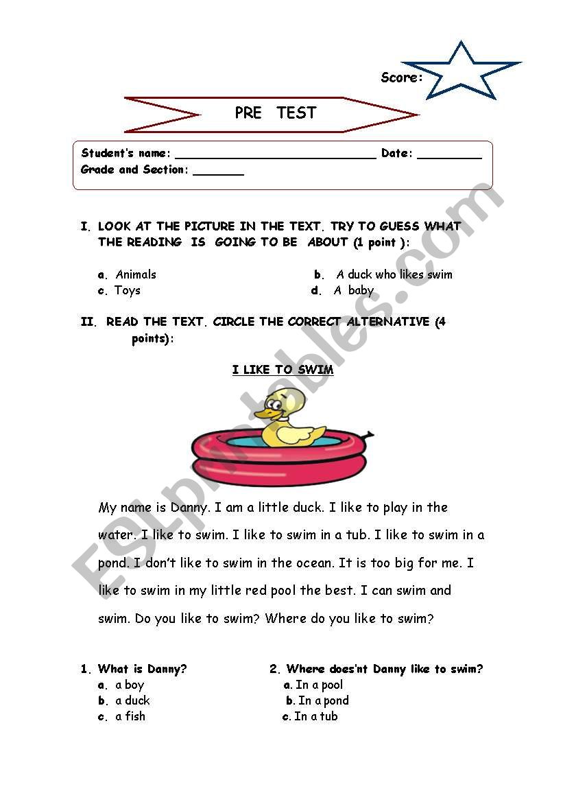 reading text worksheet