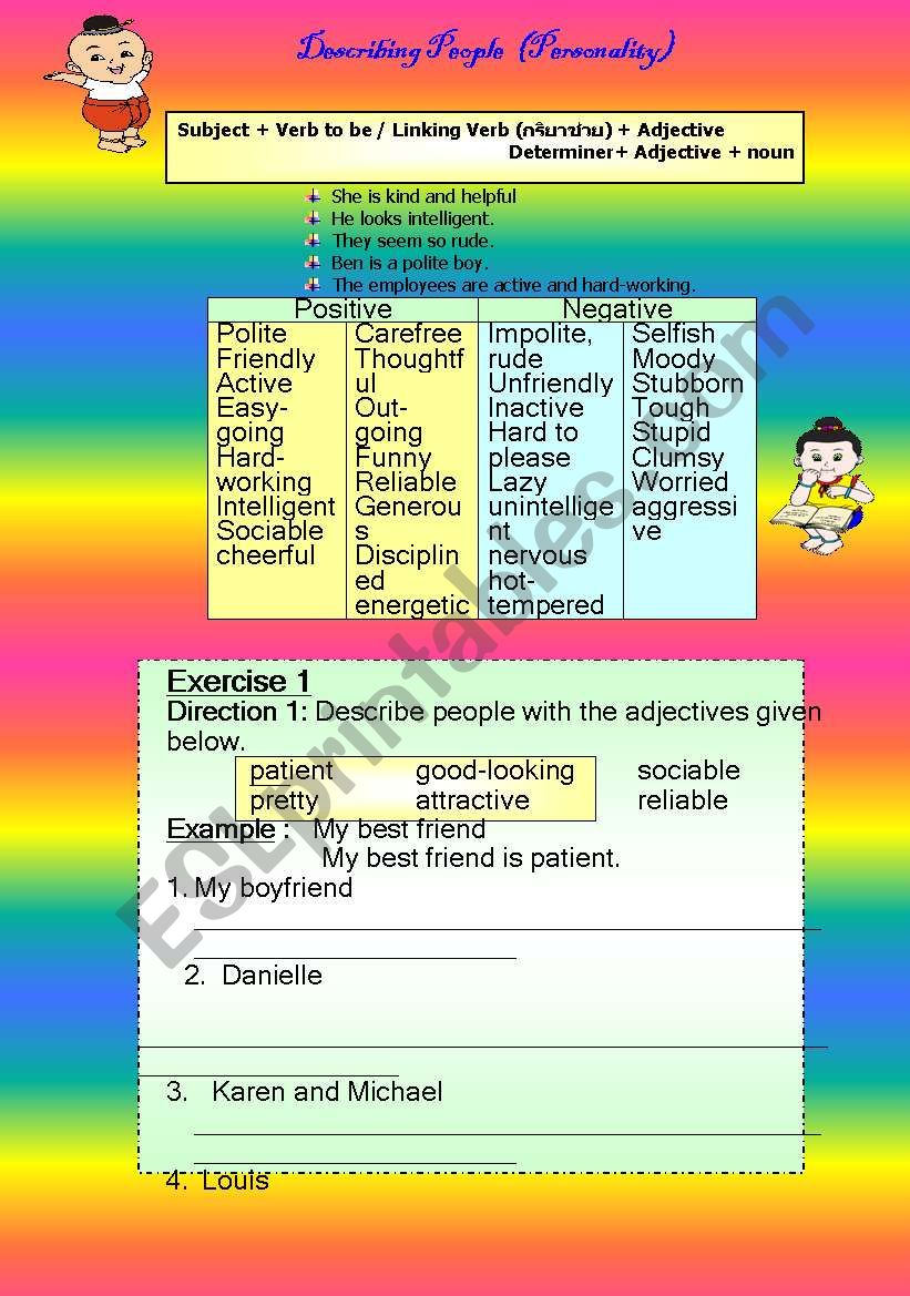 Descriping People worksheet