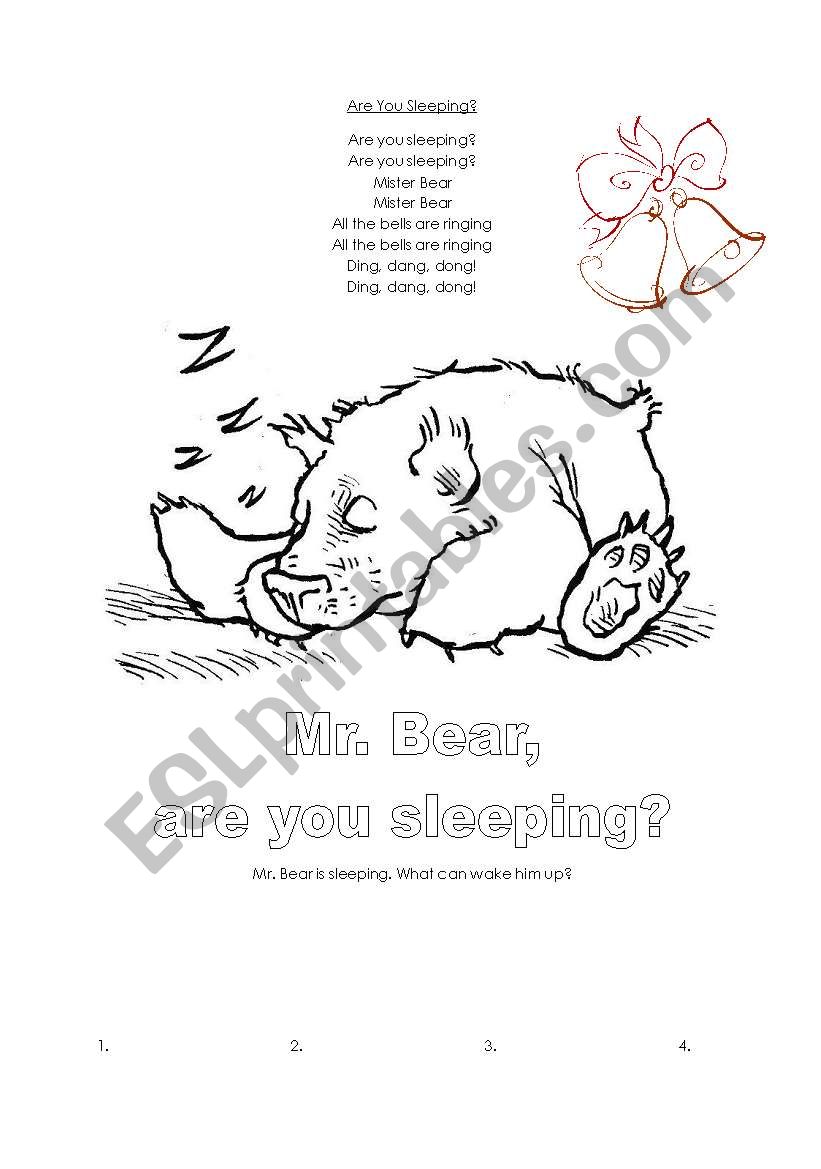 Are You Sleeping, Mr. Bear? worksheet