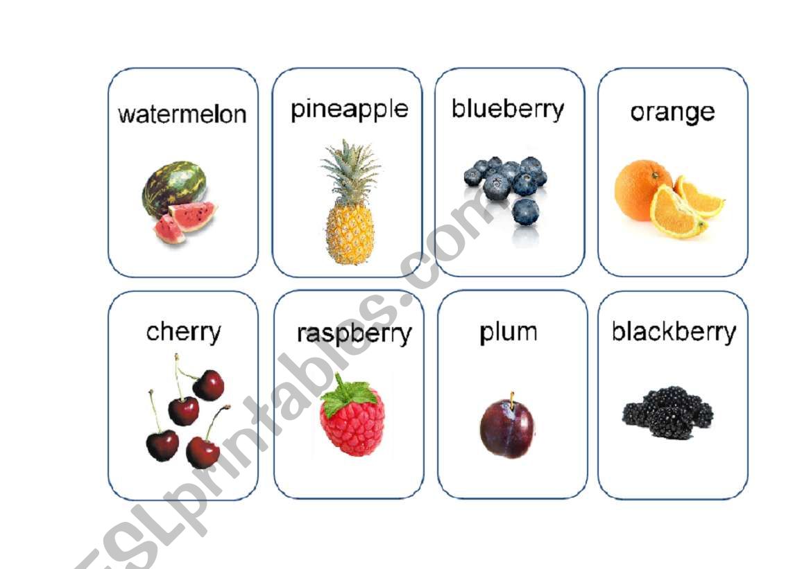 Fruits2 flash-cards worksheet