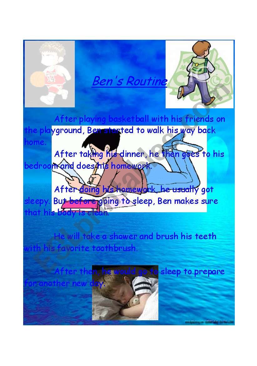 Bens Daily Routine worksheet