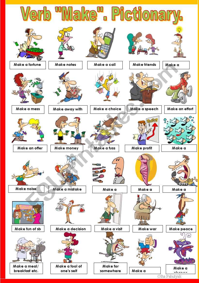 VERB Â´MAKEÂ´. PICTIONARY. worksheet