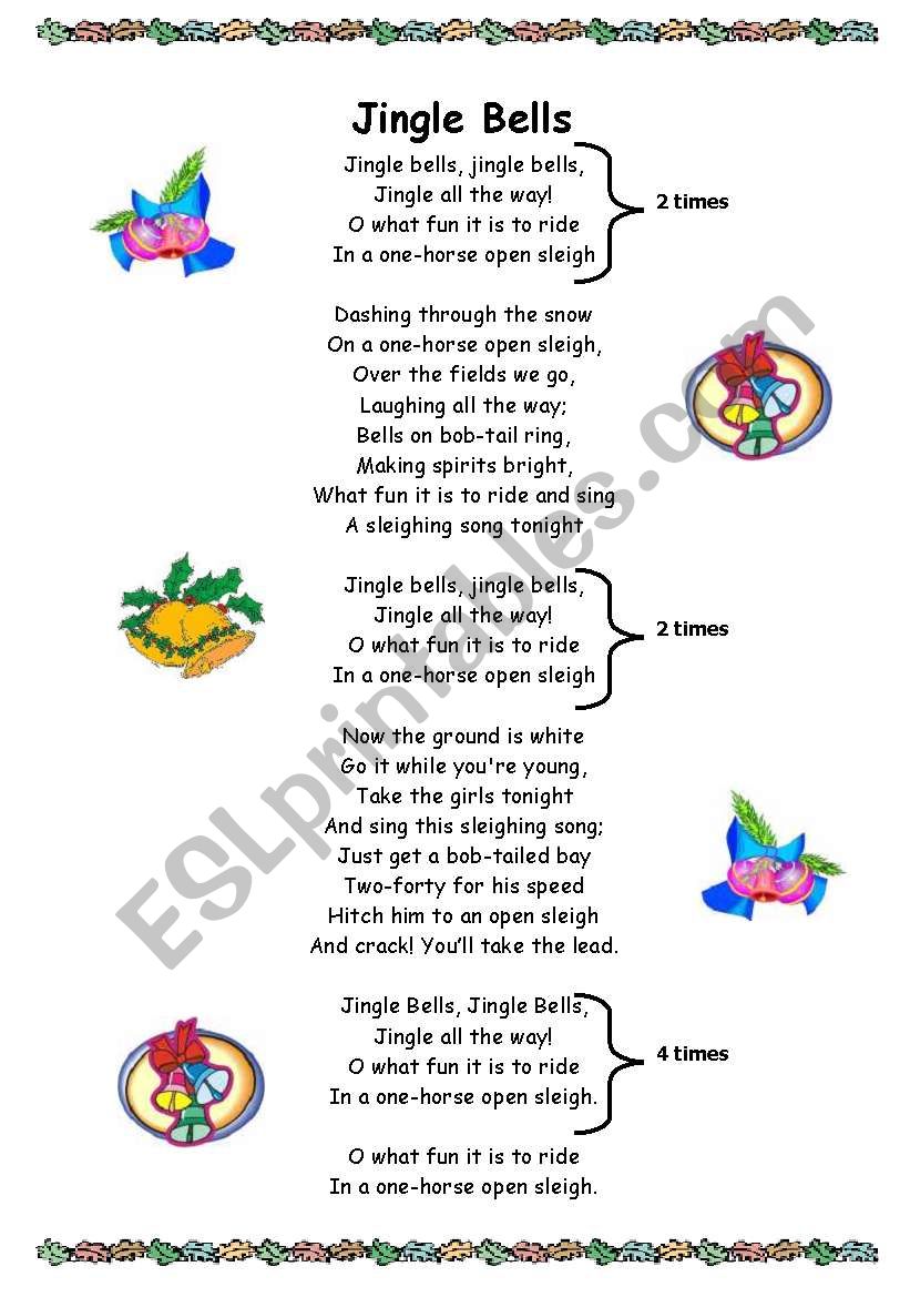 Jingle Bells lyrics worksheet