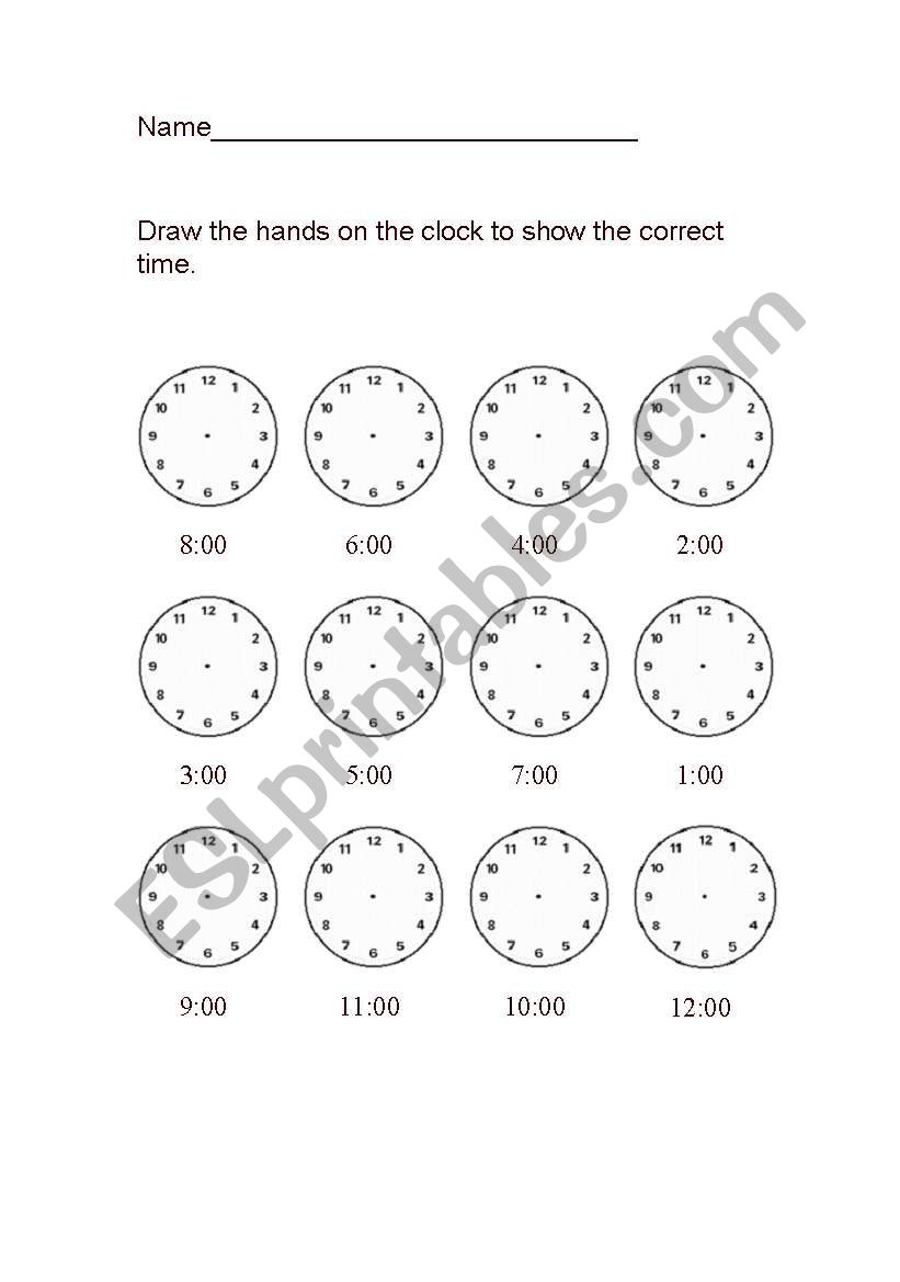 Time worksheet