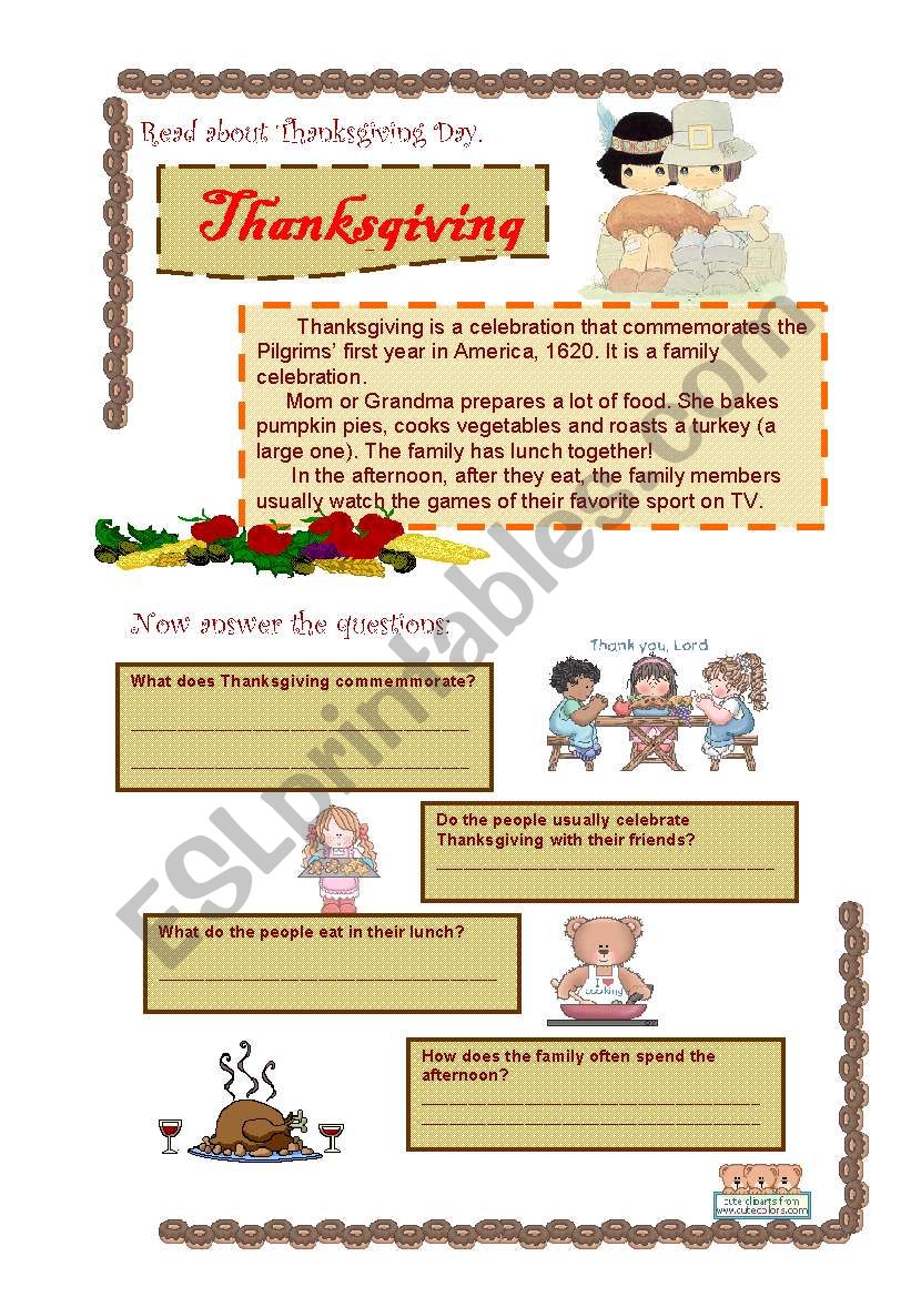Thanksgiving sunday school crafts free