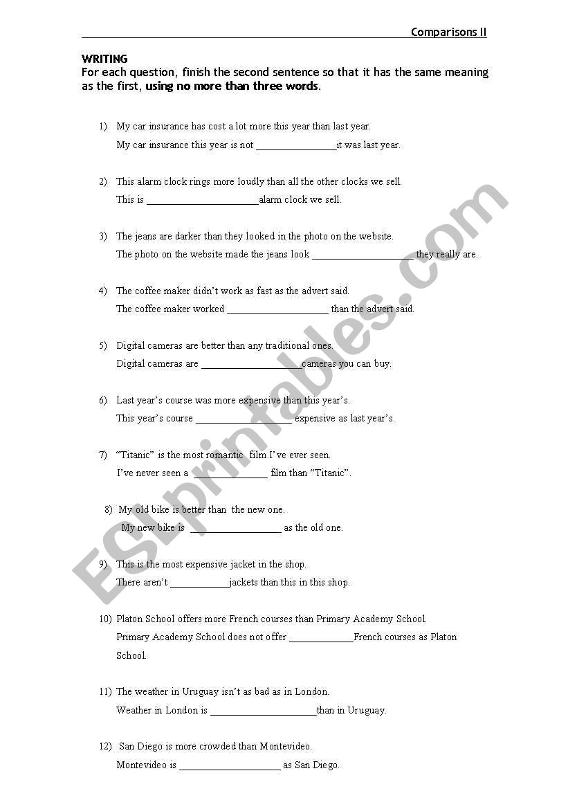 Comparatives and Superlatives Rewriting