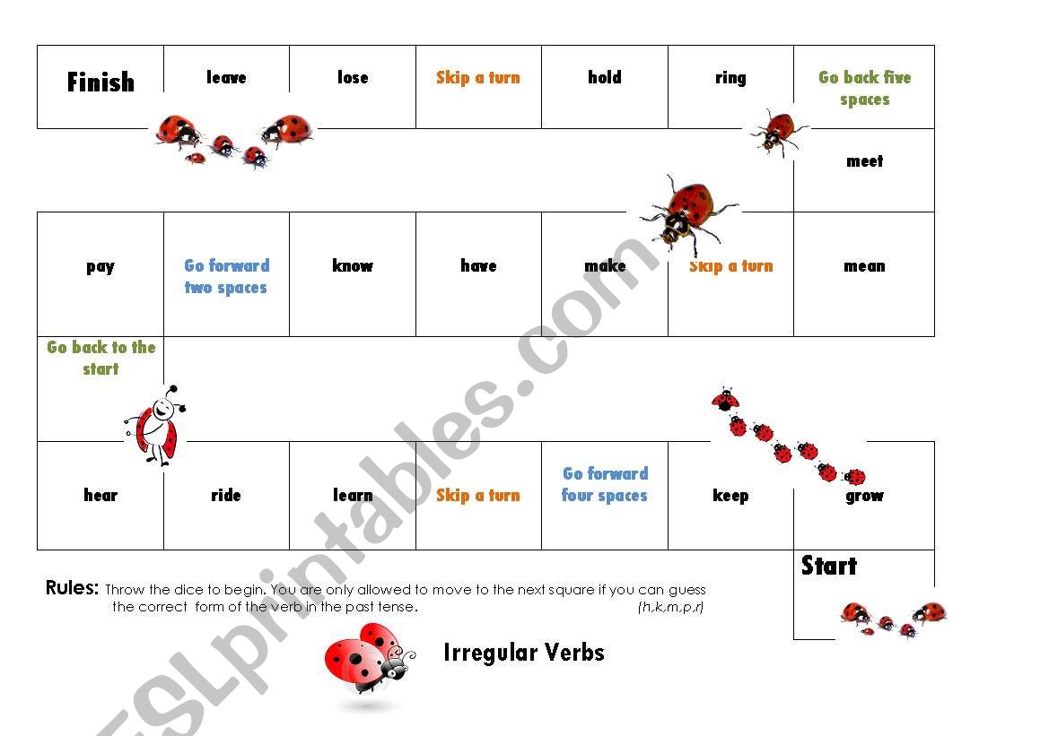 Irregular Verb Board Game 2/3 worksheet