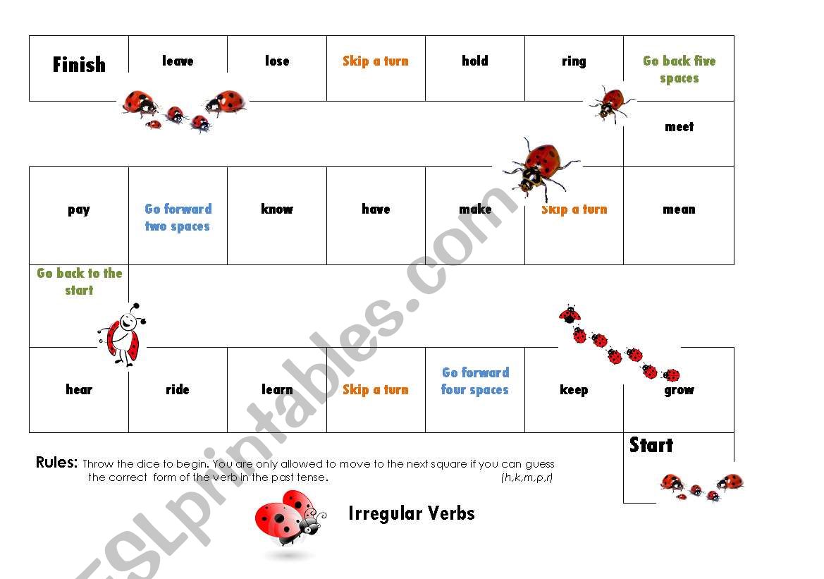 Irregular Verb Board Game 2/3 worksheet