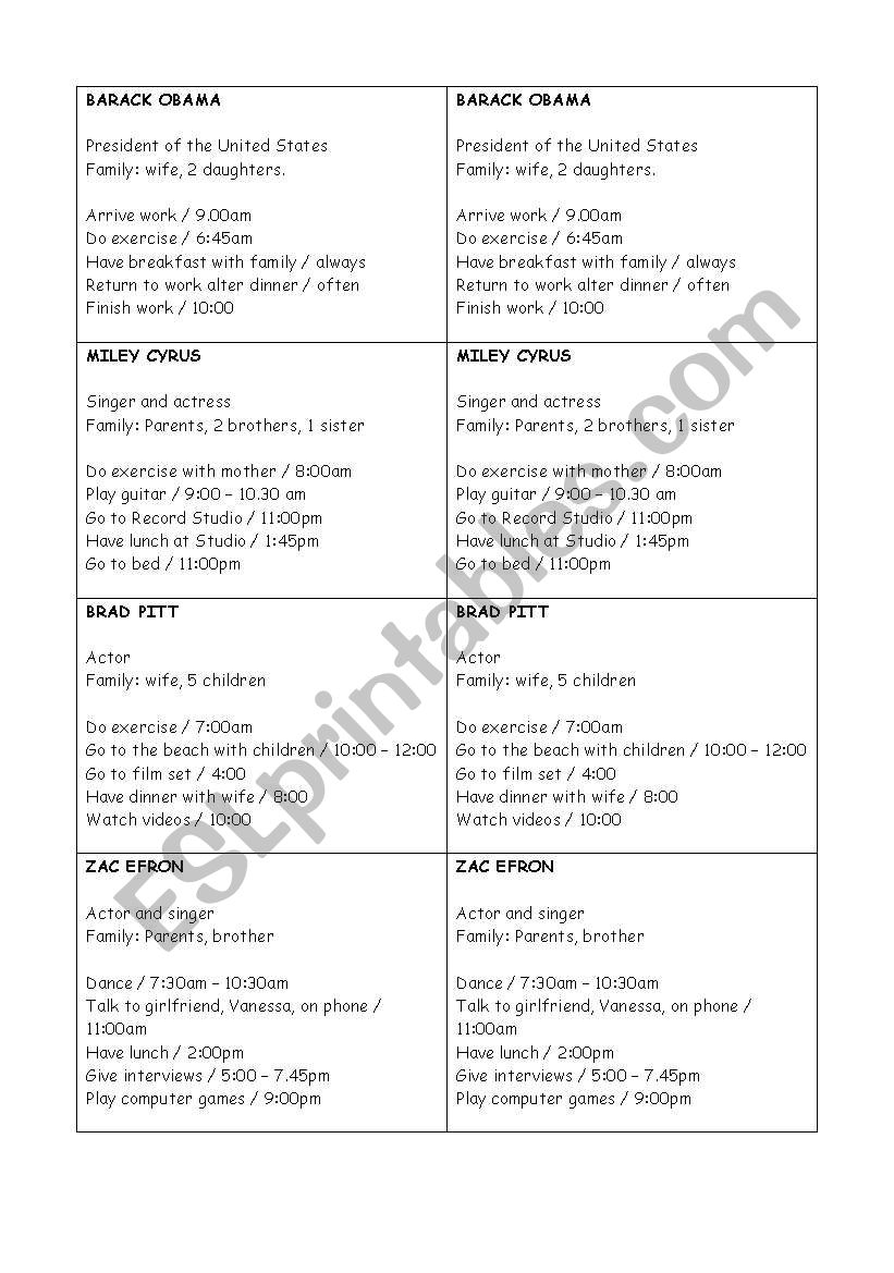 ROUTINES-PRESENT SIMPLE 3RD PERSON SINGULAR