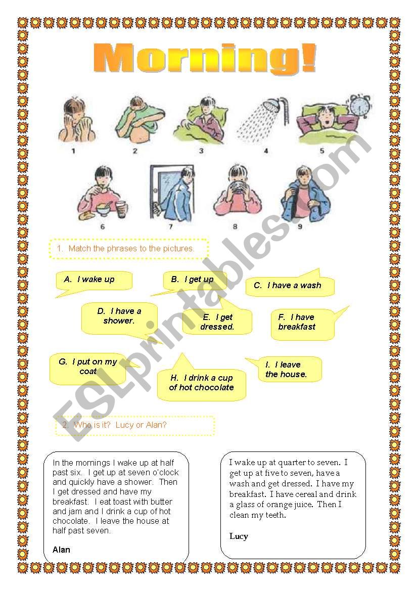 Morning worksheet