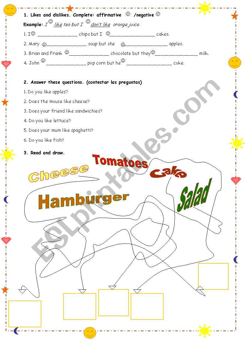 Like Likes Don T Like Doesn T Like Esl Worksheet By Souls