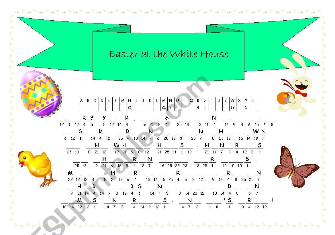 Easter game worksheet