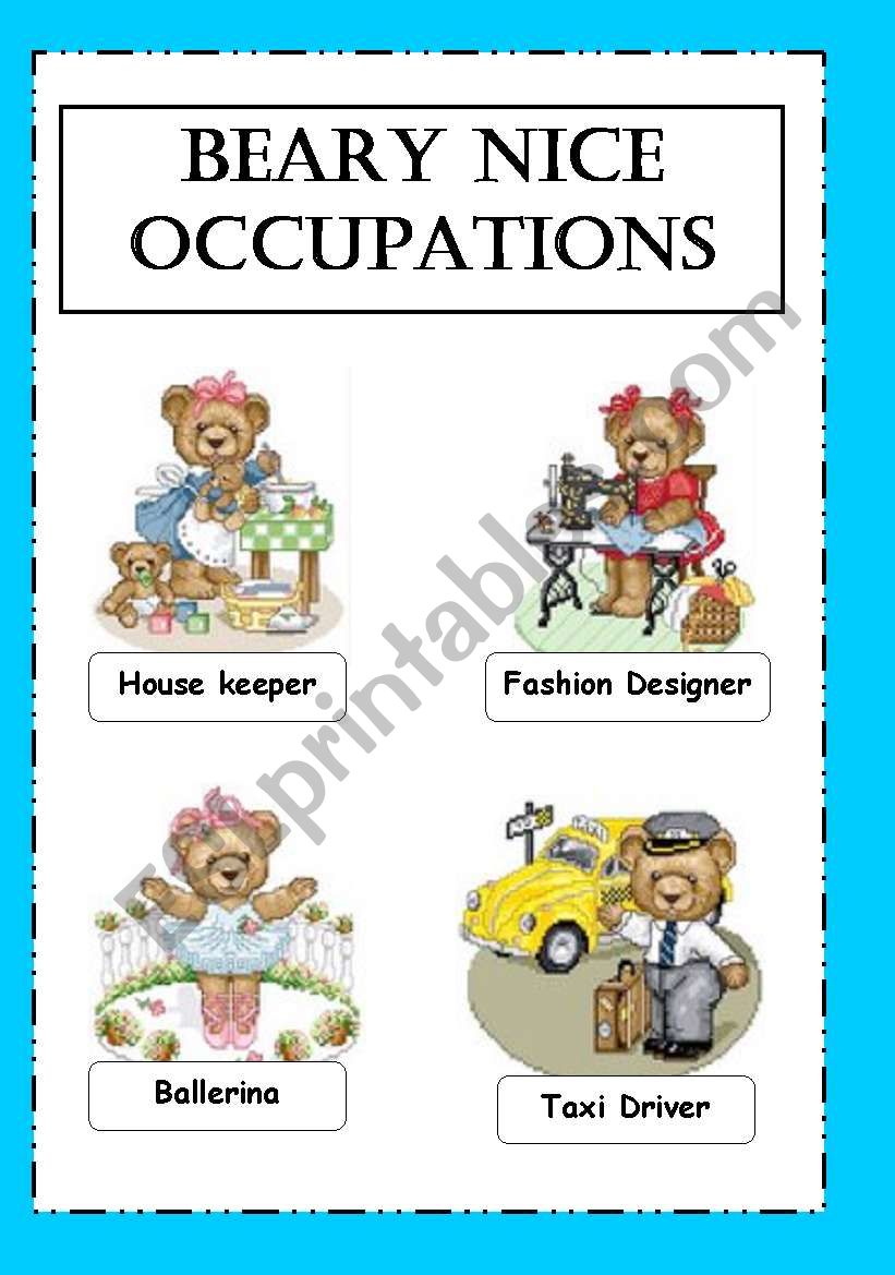 Beary Nice occupations worksheet