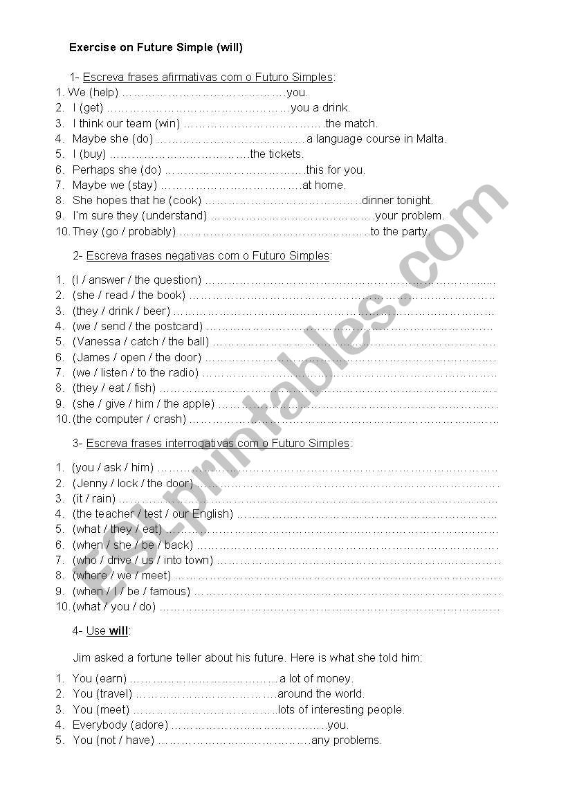 conditional exercises worksheet