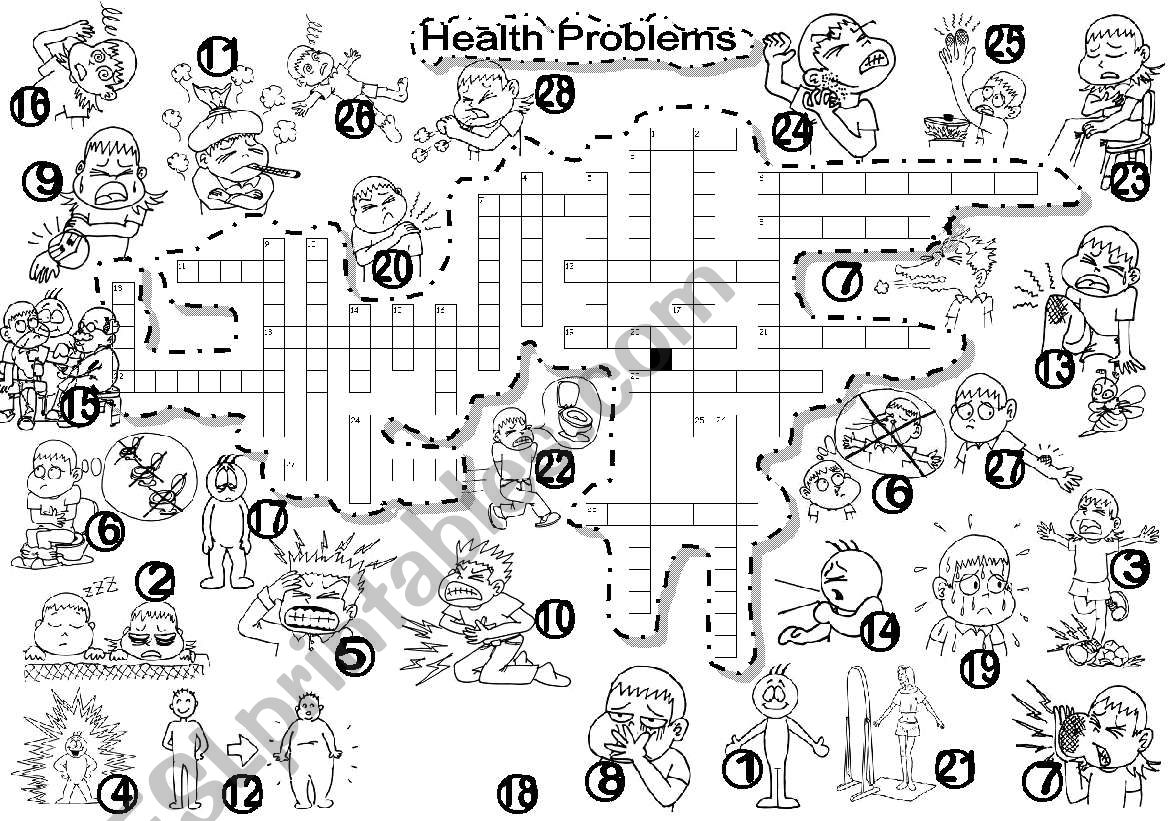 HEALTH  PROBLEMS CRISS CROSS PUZZLE