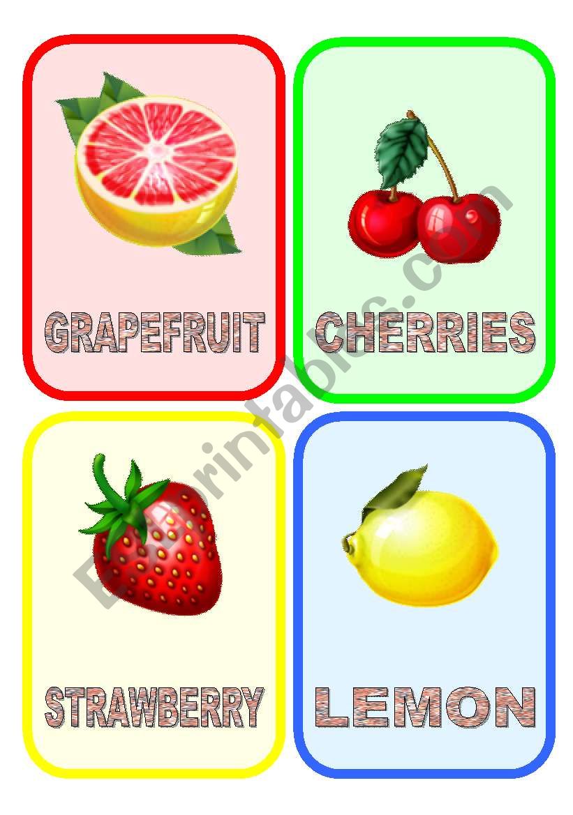 Fruit flashcards (1/3) worksheet