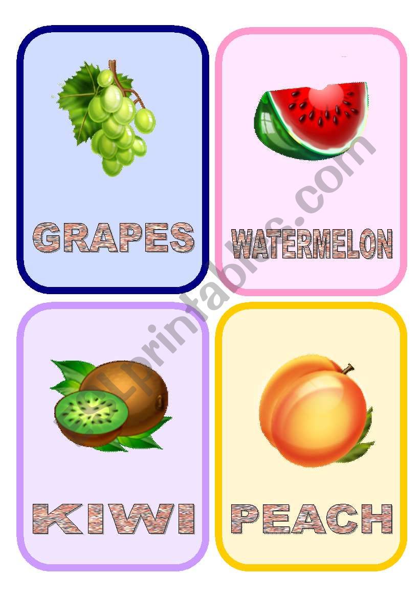 Fruit flashcards (2/3) worksheet