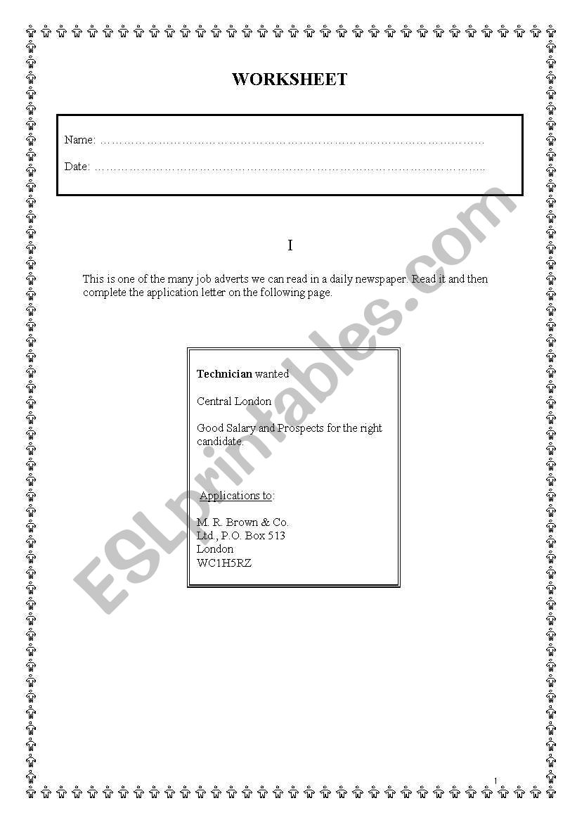 JOBS worksheet