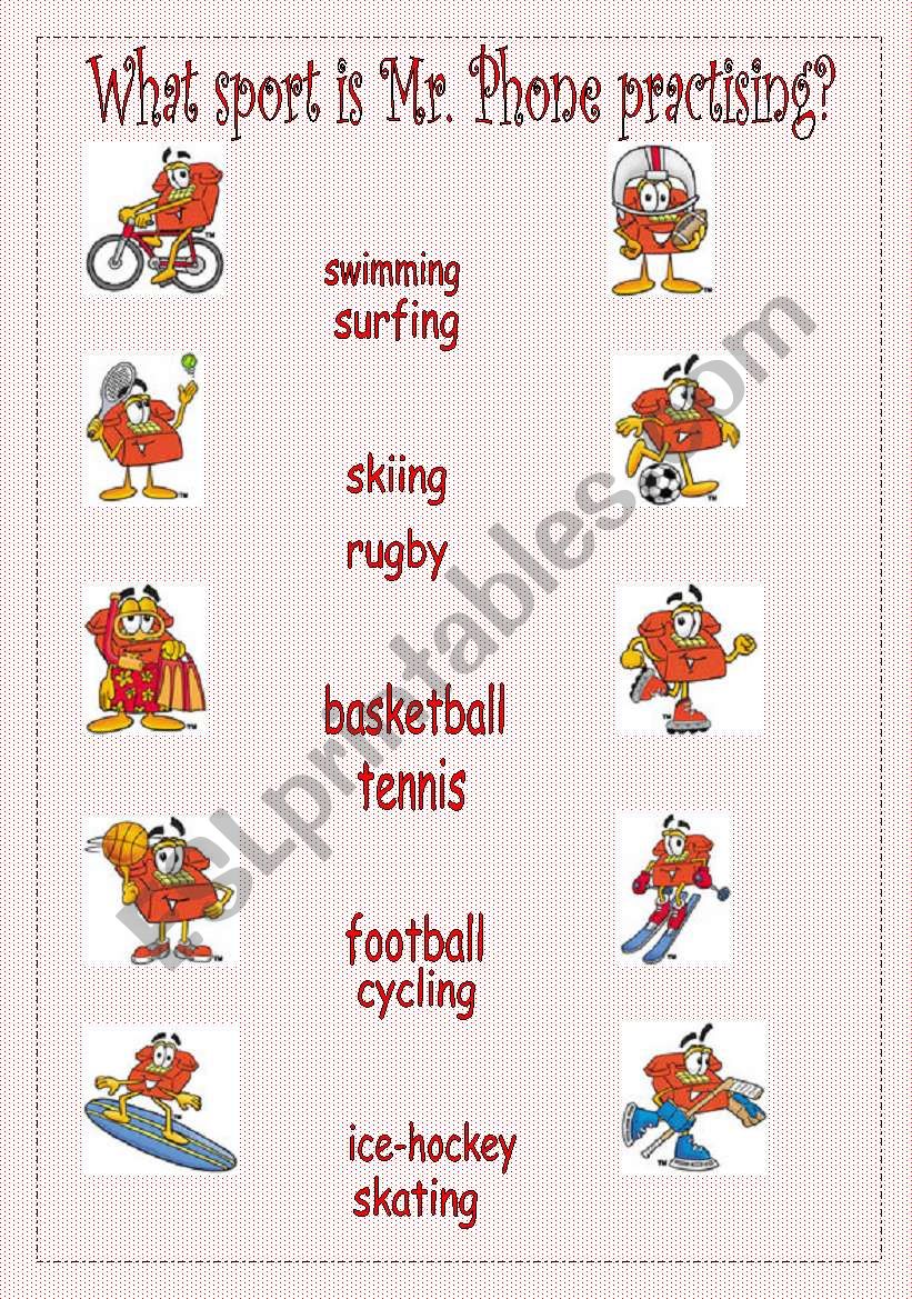 SPORTS AND ACTIVITIES - MATCHING EXERCISE (B&W VERSION INCLUDED