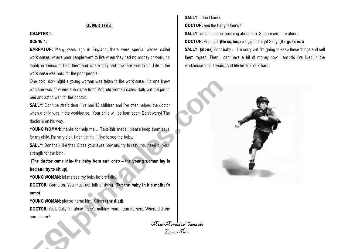 Oliver Twist ( Script) worksheet